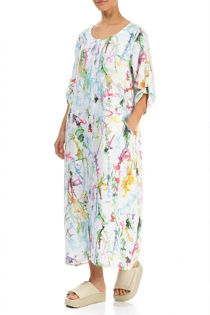Robe en lin boutonnée Colour Splash