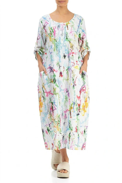 Robe en lin boutonnée Colour Splash