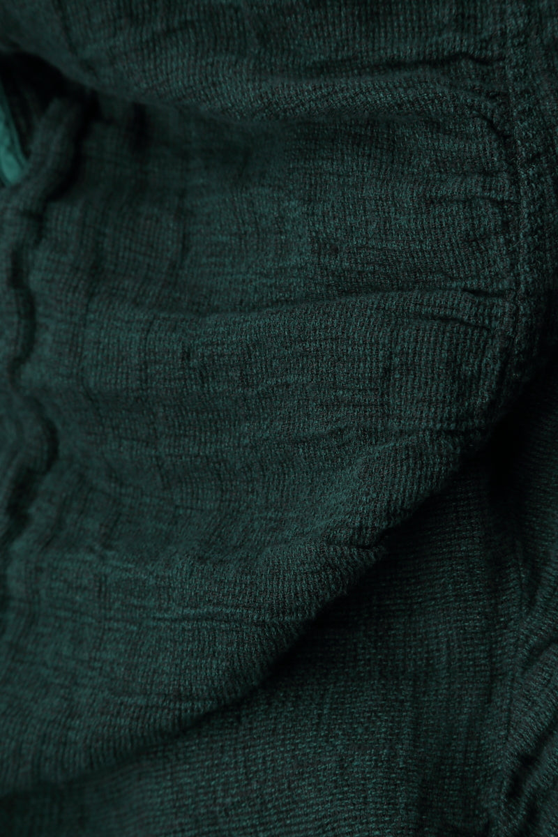 Buttoned Emerald Mélange Linen Jacket 5
