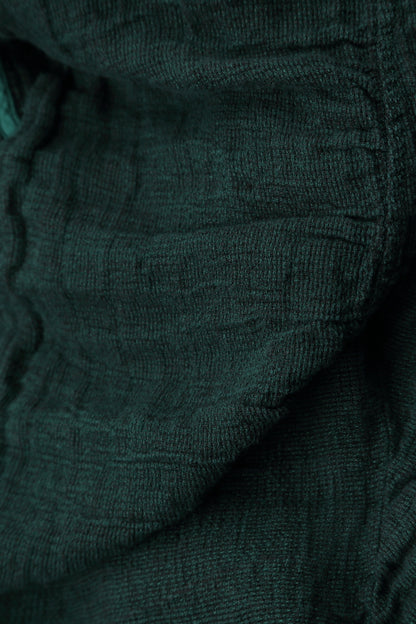 Buttoned Emerald Mélange Linen Jacket 5