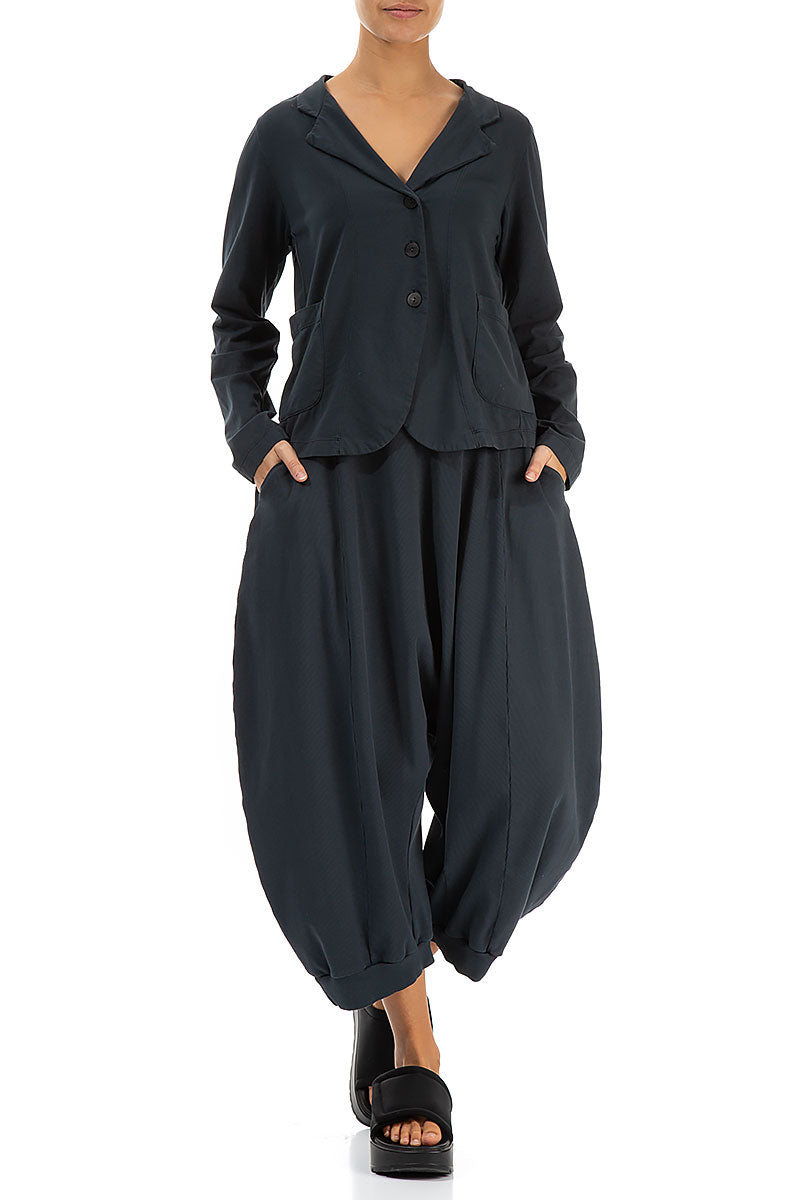 Buttoned Graphite Cotton Jacket 4