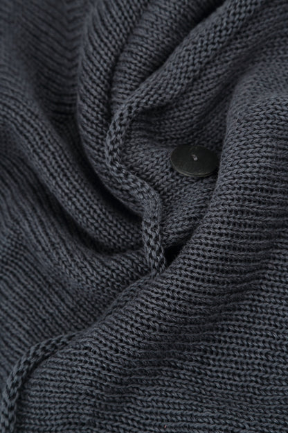 Buttoned Graphite Linen Cardigan 5