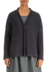 Buttoned Graphite Linen Cardigan 1