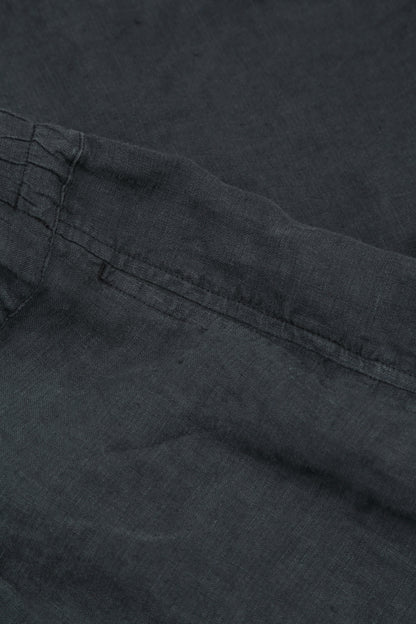 Buttoned Graphite Linen Trousers 5