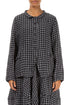 Buttoned Grey Check Linen Jacket 1