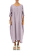 Buttoned Lilac Linen Dress 1