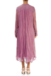 Buttoned Mauve Taupe Silk Chiffon Jacket 2