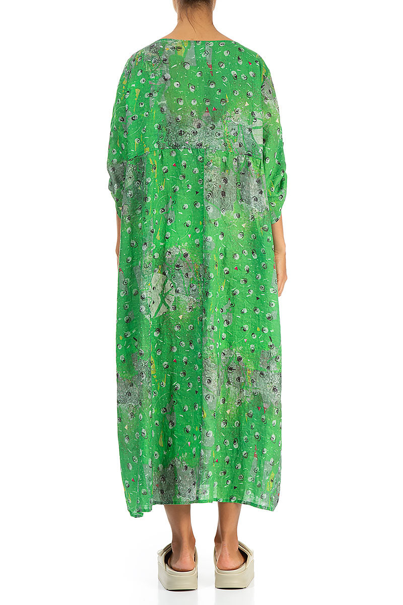 Buttoned Meadow Linen Dress 2