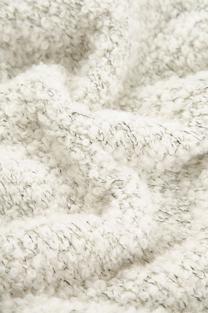 Buttoned Mélange Ivory Alpaca Wool Cardigan 6
