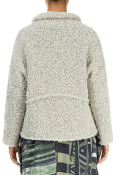 Buttoned Mélange Ivory Alpaca Wool Cardigan 2