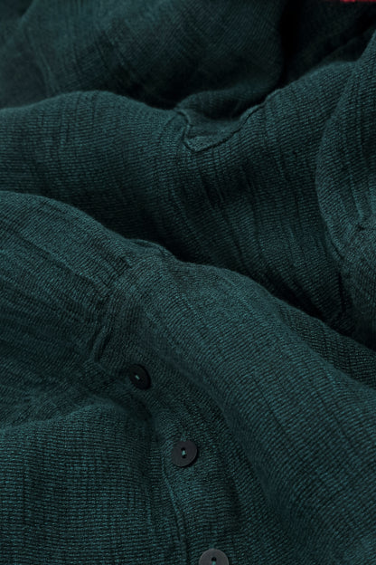 Buttoned Peacock Mélange Linen Dress 5