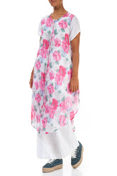 Buttoned Peony Blossom Cotton Tunic Vest 3