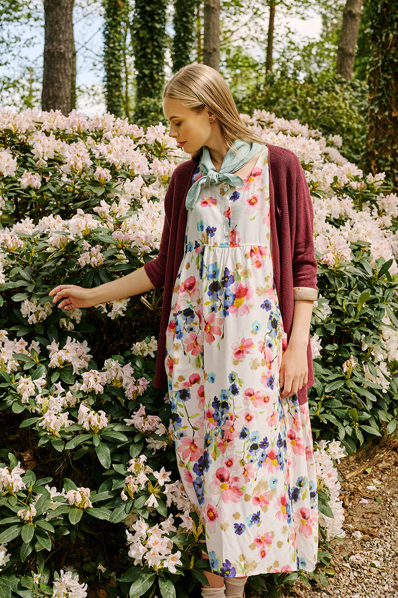 Buttoned Primrose Silk Bamboo Dress