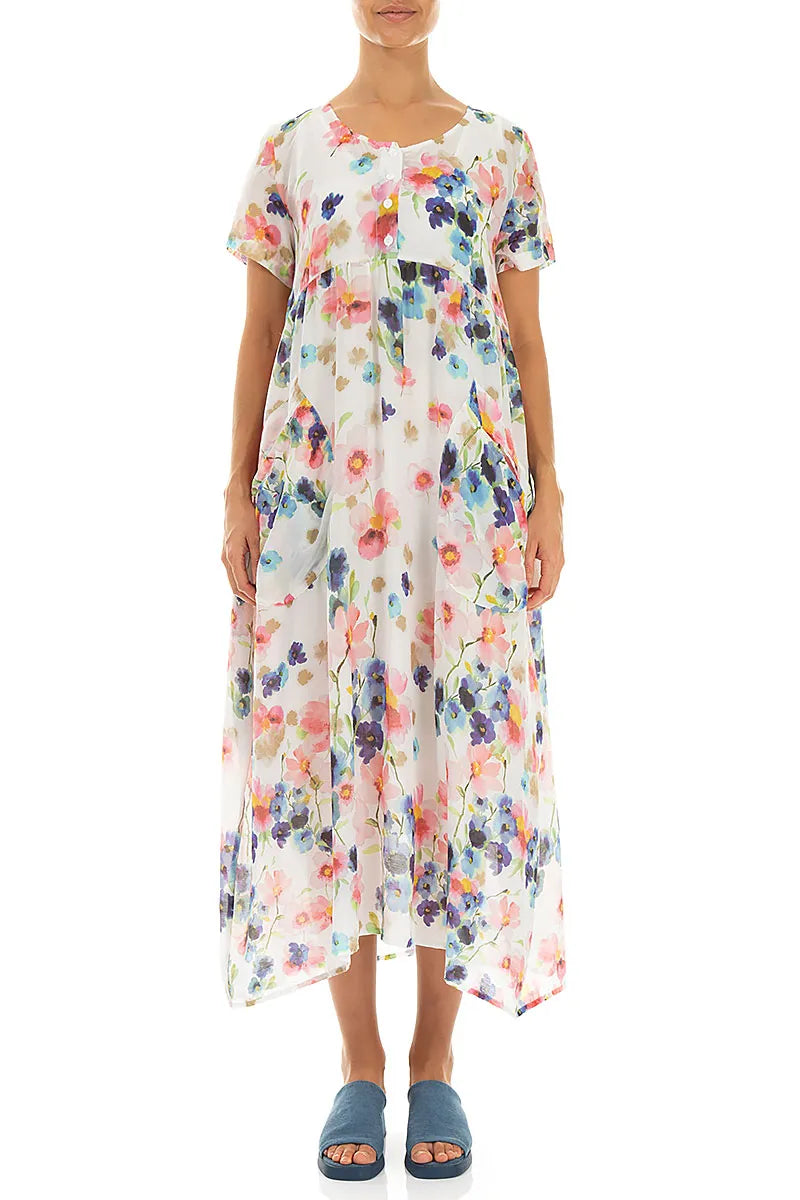 Robe Boutonnée en Soie et Coton Primrose