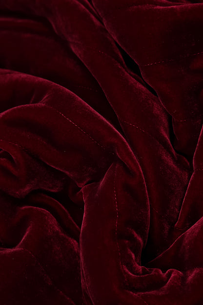 Buttoned Ruby Silk Velvet Jacket 6