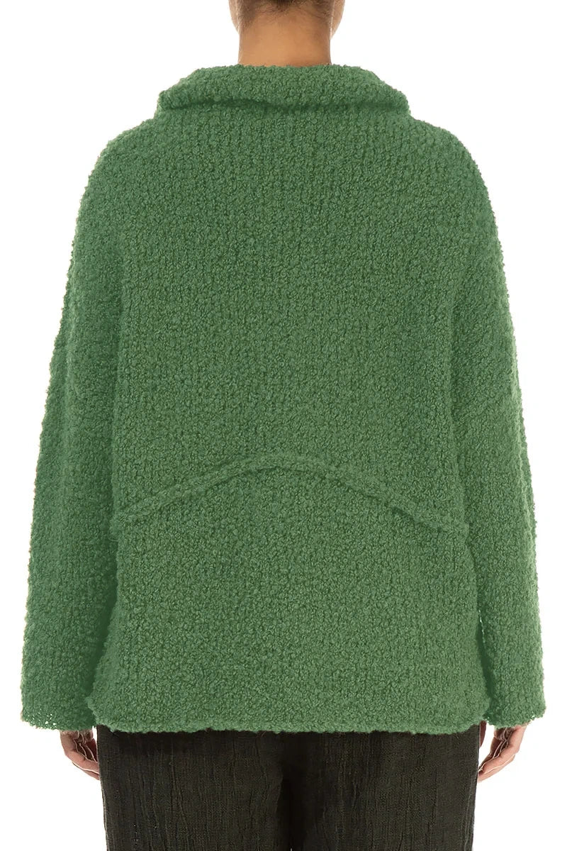 Buttoned Sage Green Alpaca Wool Cardigan