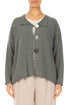 Buttoned Grey Sage Linen Cardigan 1