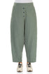 Buttoned Sage Linen Trousers 1