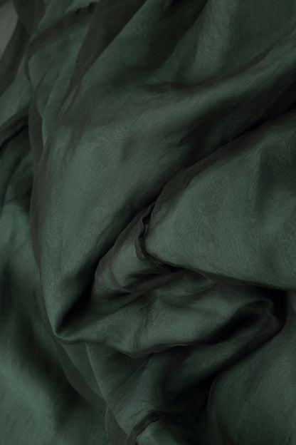 Buttoned Sage Silk Chiffon Jacket 5