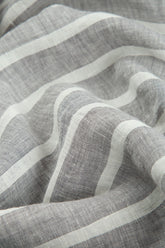 Buttoned Stripy Grey Linen Jacket 5