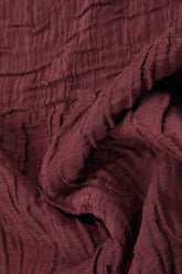 Buttons Crinkled Merlot Silk Jacket 5