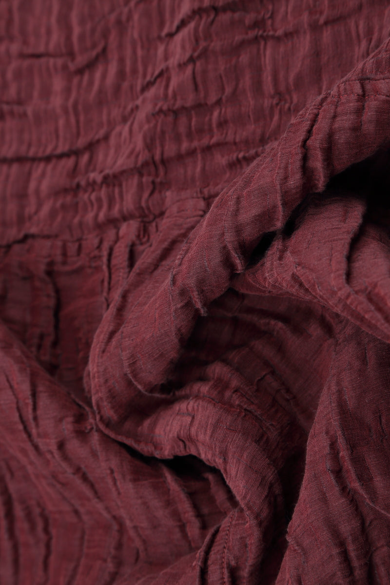 Buttons Crinkled Merlot Silk Jacket 5