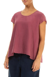 Cap Sleeves Antique Ruby Silk Cotton Blouse 3