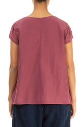 Cap Sleeves Antique Ruby Silk Cotton Blouse 2