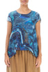 Cap Sleeves Blue Reverie Silk Cotton Blouse 1