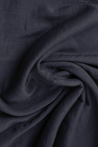 Cap Sleeves Graphite Blue Silk Cotton Blouse 5