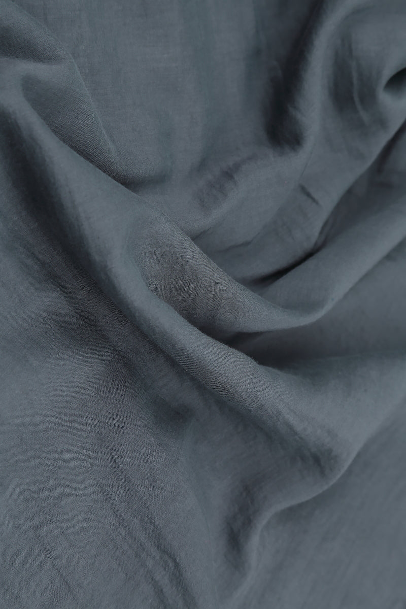 Cap Sleeves Graphite Silk Cotton Blouse