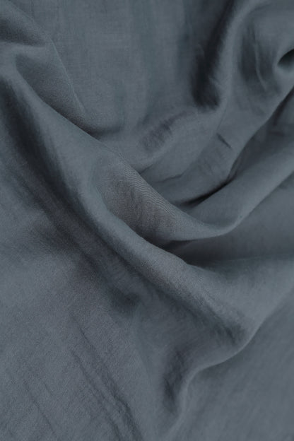 Cap Sleeves Graphite Silk Cotton Blouse