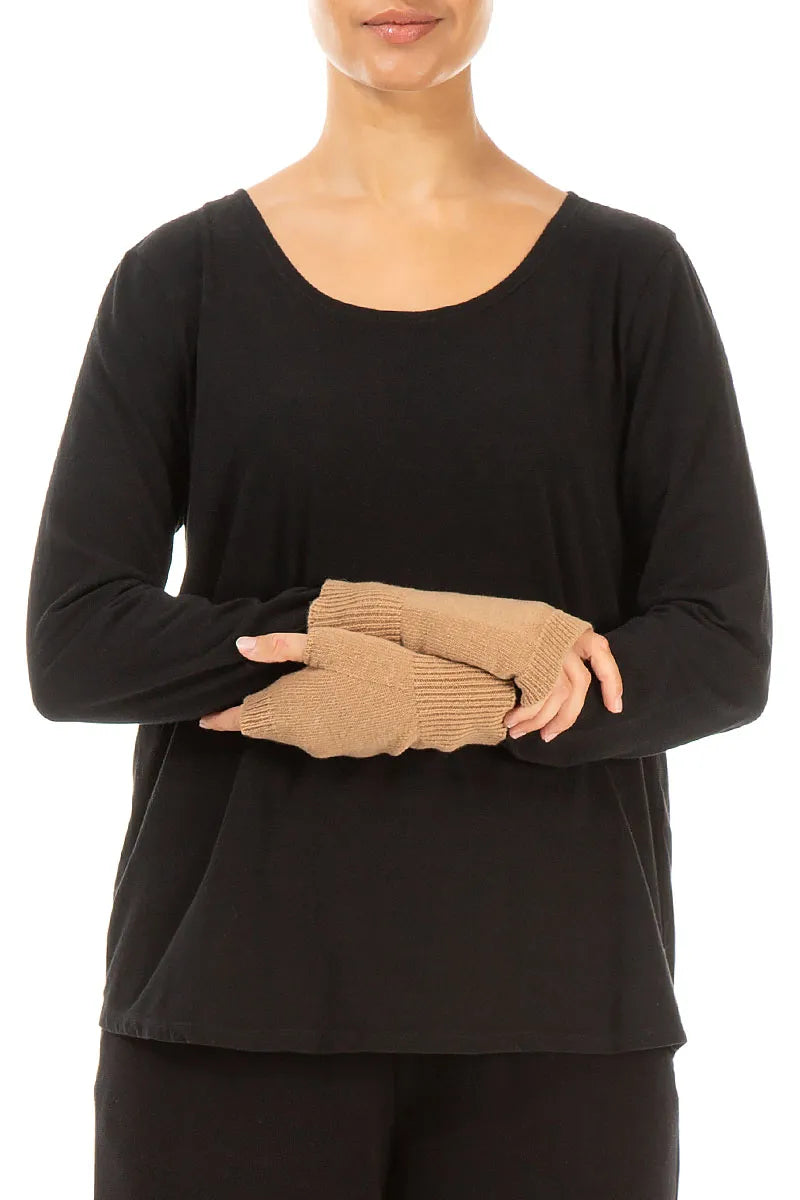 Caramel Soft Wool Arm Warmers