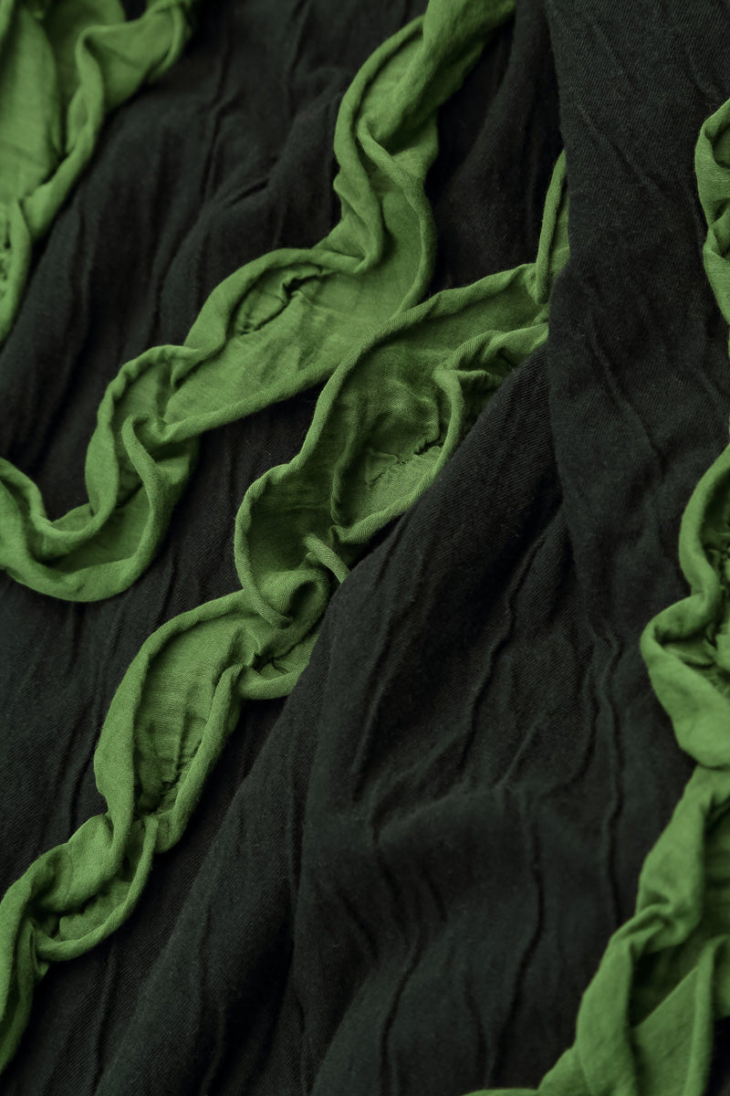 Cascading Waves Shamrock Green Wavy Cotton Dress 6