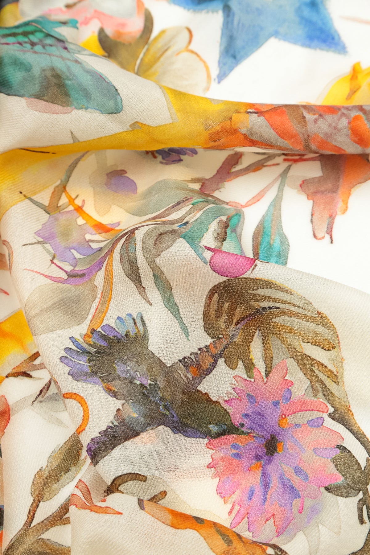 Celestial Bloom Cashmere Silk Scarf 6