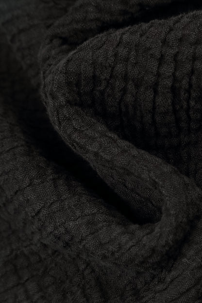 Charcoal Textured Linen Trousers