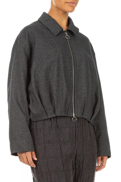 Charcoal Wool Bomber Jacket 4
