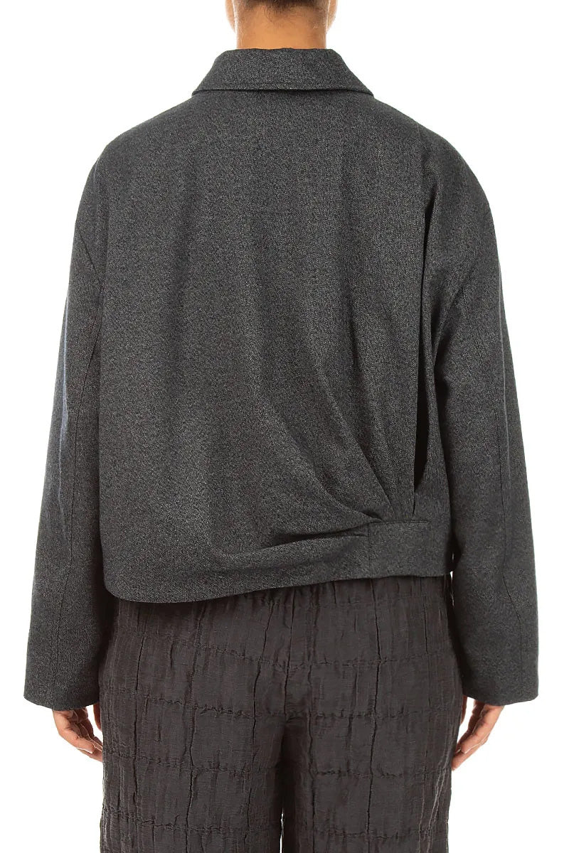 Charcoal Wool Bomber Jacket 3