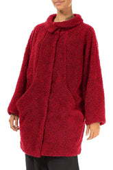 Cherry Red Teddy Cotton Coat 3