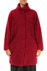 Cherry Red Teddy Cotton Coat 1