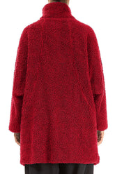 Cherry Red Teddy Cotton Coat 2