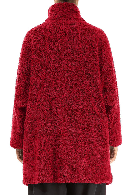 Cherry Red Teddy Cotton Coat 2