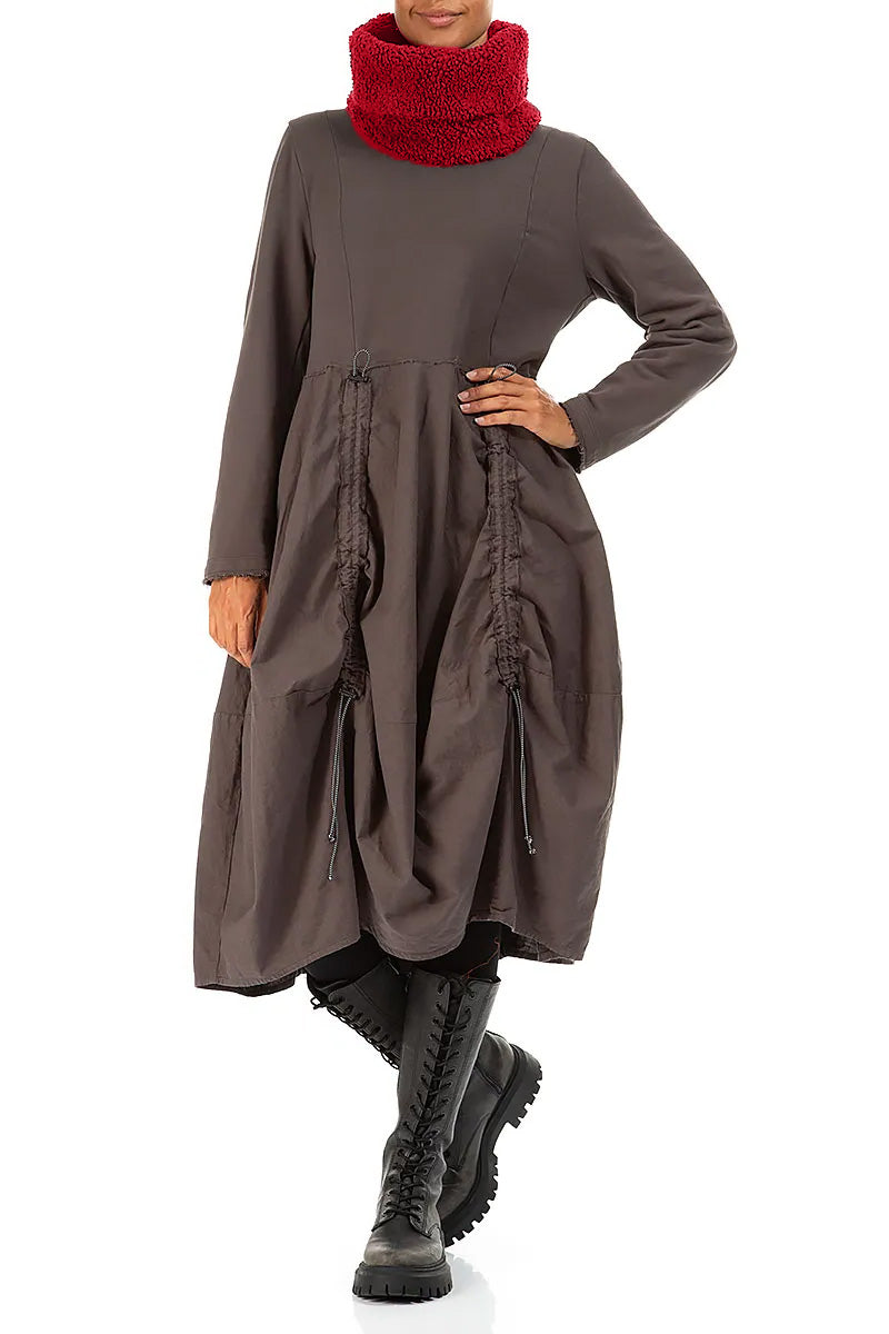 Écharpe infinie en coton Teddy rouge cerise