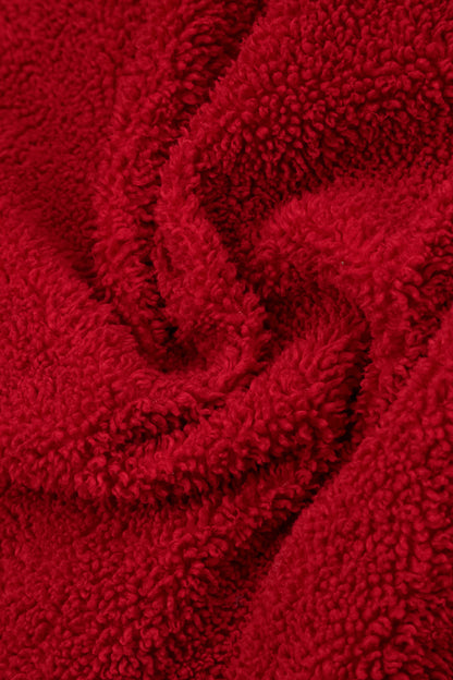 Écharpe infinie en coton Teddy rouge cerise