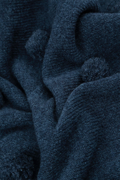 Christmas Pom-Pom Blue Wool Sweater 5