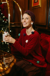 Christmas Pom-Pom Red Wool Sweater 6