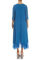 Cobalt Blue Dotty Silk Dress 2