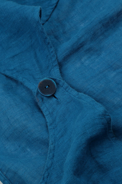 Cobalt Blue Gauze Linen Overlay Jacket