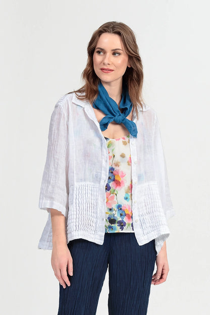 Kobaltblauer Leinen-Gaze-Schal