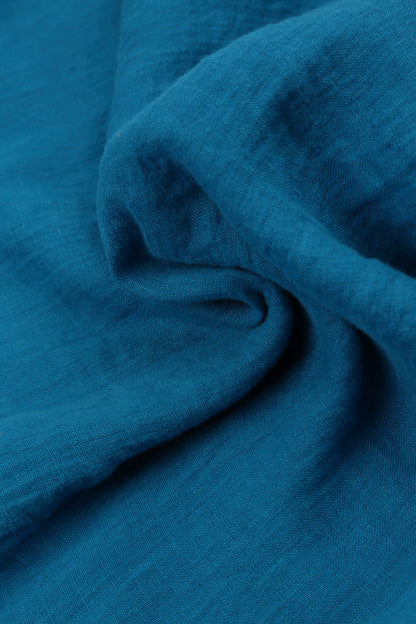 Écharpe en gaze de lin bleu cobalt